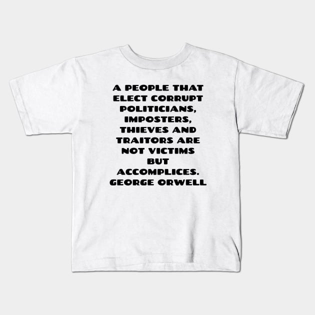 George Orwell Kids T-Shirt by valentinahramov